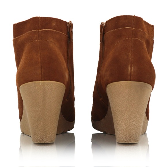 MIA Berdina Brown Suede Lace-Up Wedge Ankle Booties Women’s Size 11M Boho Casual - Picture 7 of 10